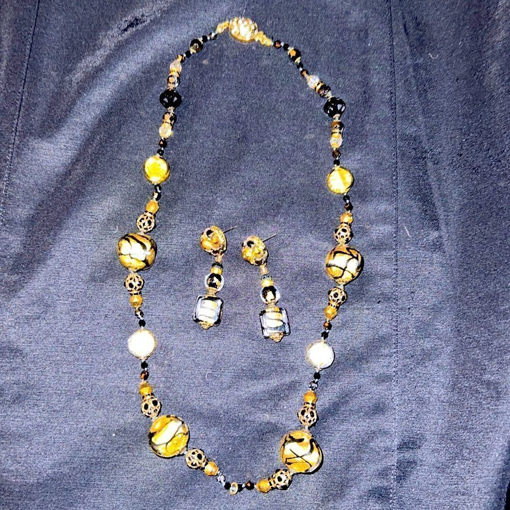 Beautiful handmade necklace and earring set